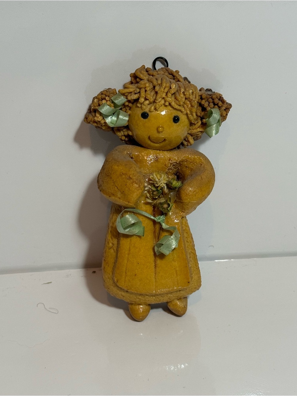 Vintage Salt Dough Doll Wall Hanging EUC
